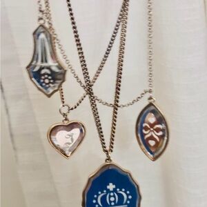 Vintage Juicy Couture Mirror Pendants Necklace